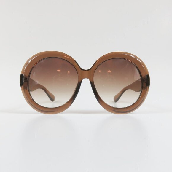 Vintage Round Sunglasses XL Frames - Oversize Retro 1970's 1960's - Caramel NEW  - Picture 2 of 8